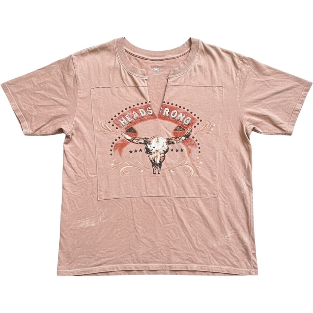 Idyllwind Miranda Lambert Graphic Tee Womens Large Tan Good Studded Western Top